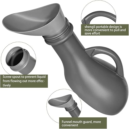 Miniatura 4 de Botella de orina unisex para orinarios, botella de orina portátil con tapa de rosca de 33.8 fl oz, botellas de plástico para orina de emergencia