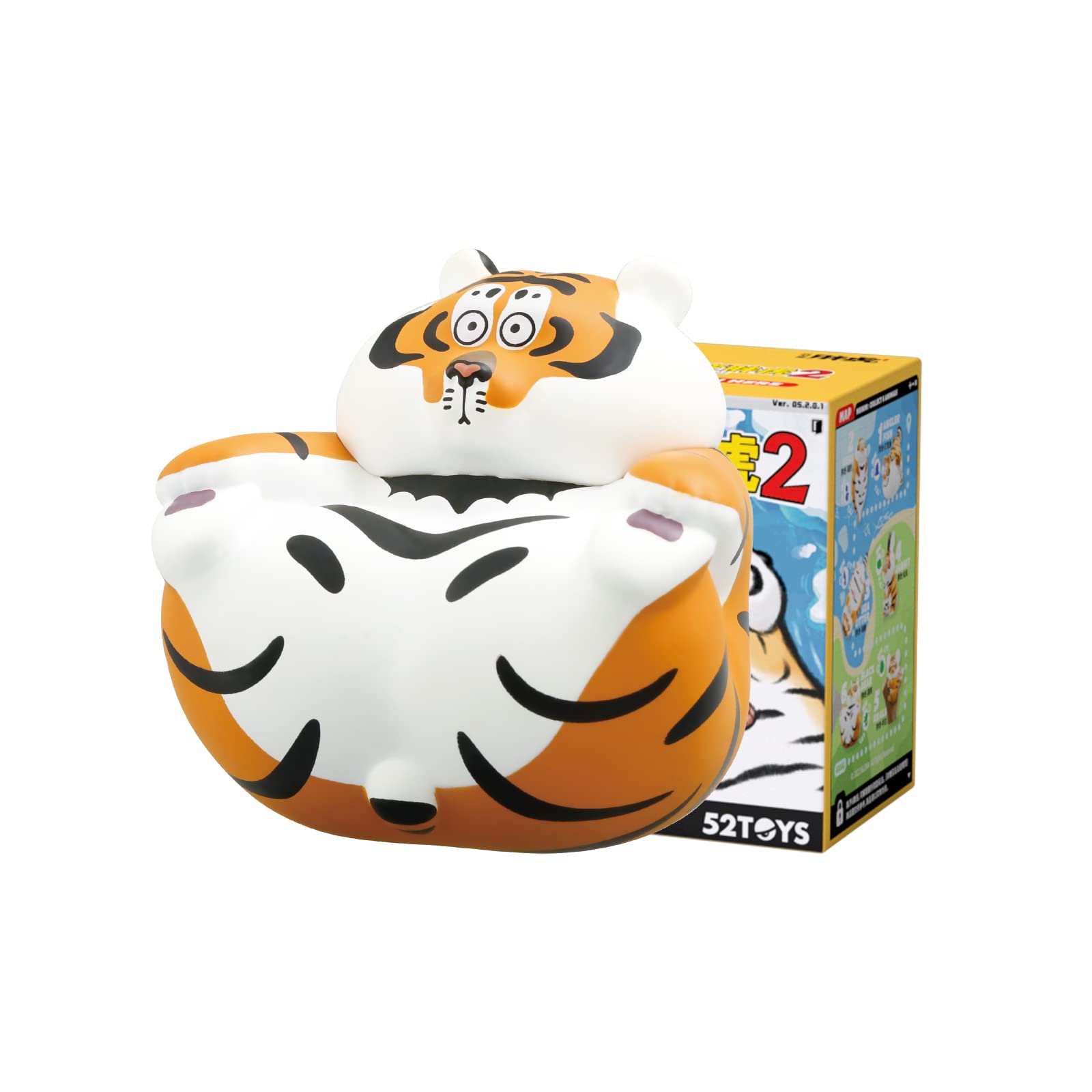 52TOYSVarious Panghu II, Chubby Tiger, Random Cute Action Figure, Collectible Toy Desktop Decoration 3.3 Inch, Gift for Birthday or Party, 1PC