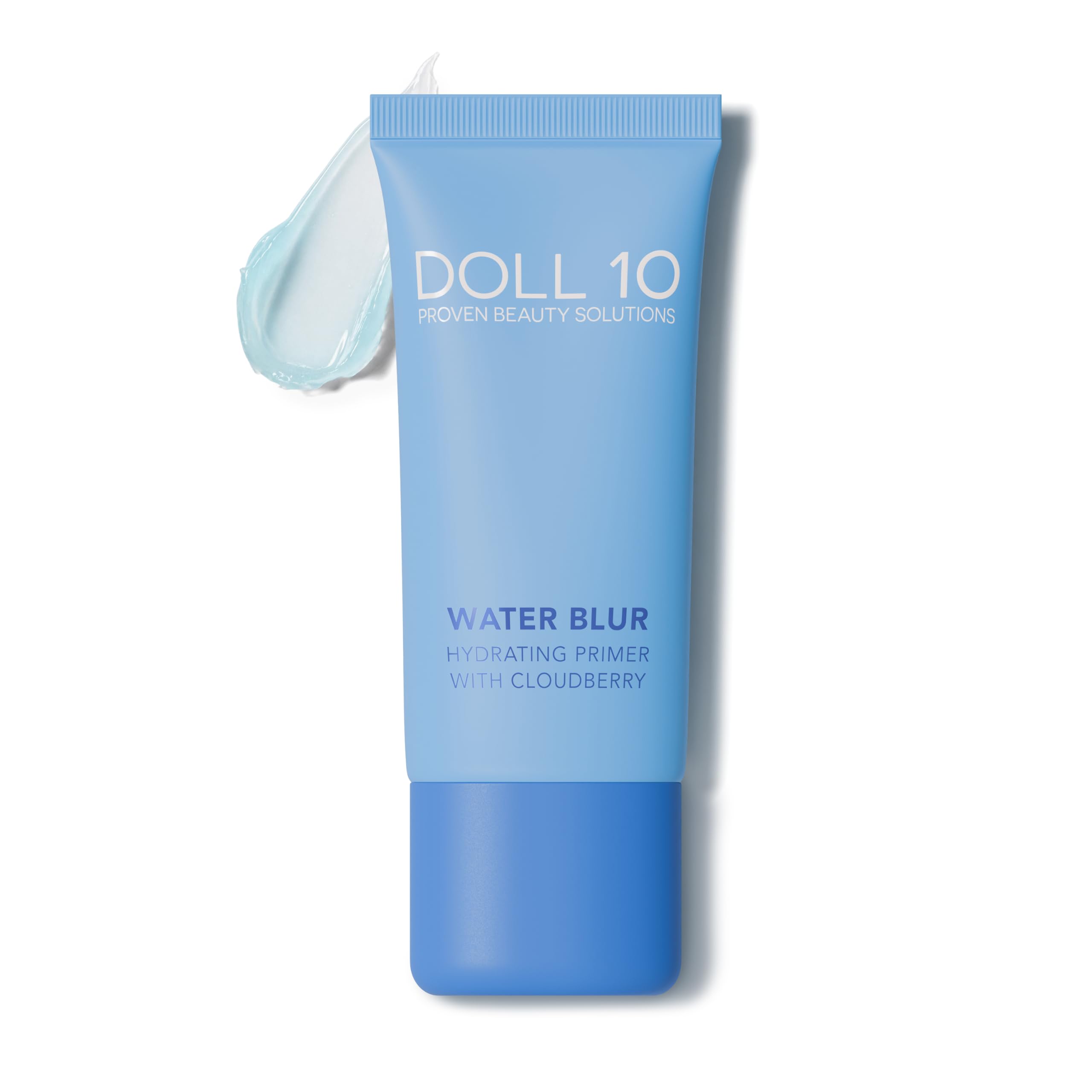 Doll 10 Waterblur Hydrating Face Primer w/Cloudberry– Silicone-Free Blurring Primer for Mature, Dry & Sensitive Skin– Pore Minimizing Makeup Primer w/Ceramides, Hyaluronic Acid & Peptides- 30ml/1oz