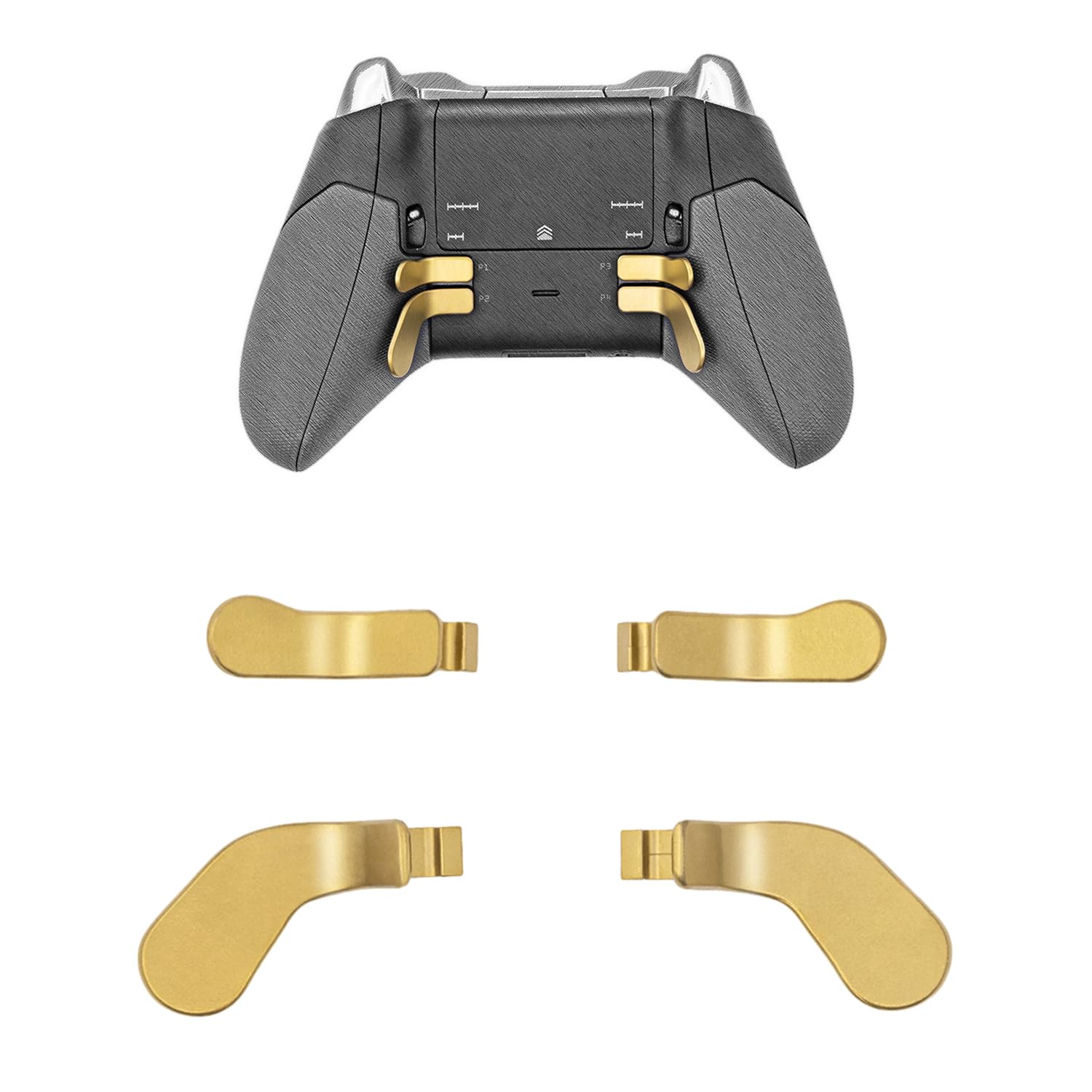 Mcbazel Metal Stainless Steel Paddles Trigger for Xbox Elite/Elite 2, Replacement Parts Accessories Kits Metal Paddles Compatible with Xbox Elite/Elite 2 Controller - 4 Pcs (Gold)