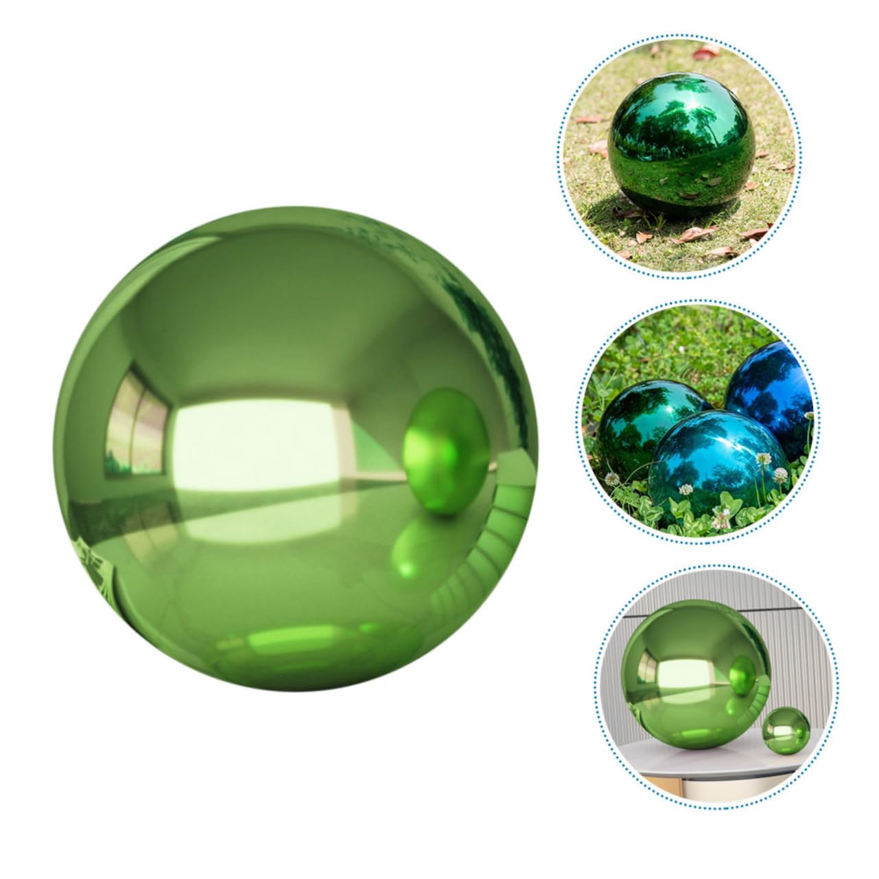 Parliky 2pcs Gazing Ball Mirror Surface Reflective Sphere for Outdoor Patio Decorations Gem Polished Garden Art Decor