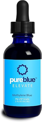 PureBlue Gotas líquidas azul de metileno Solución de grado USP del 1% para claridad mental y apoyo de energía natural Probado por terceros