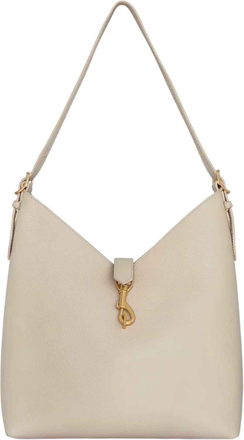 Rebecca Minkoff Megan Hobo Bag, Women's Leather Shoulder Handbag with Magnetic Snap Closure