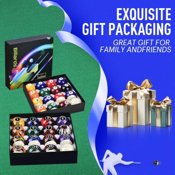 Miniatura 8 de Billiard Balls Complete 16 Ball Set, Pool Balls Billiard Set 2-14" Regulation Size,New Upgrade Billiards Professional Pool Table Balls