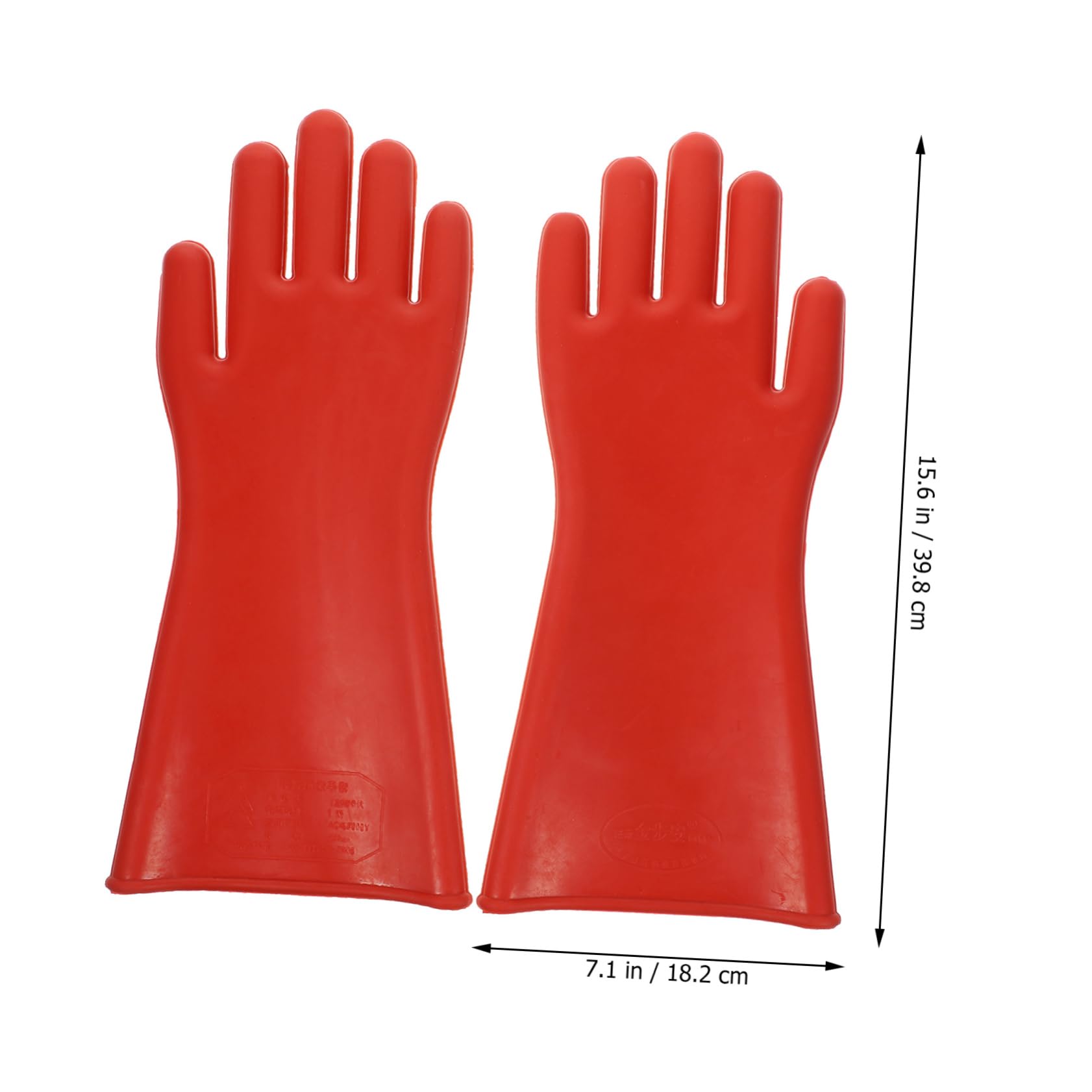 Veemoon Moufles Isolants de Travail en Caoutchouc Rouge Haute Tension Résistance à Haute Pression et Légèreté, pour Travaux et Applications Industrielles