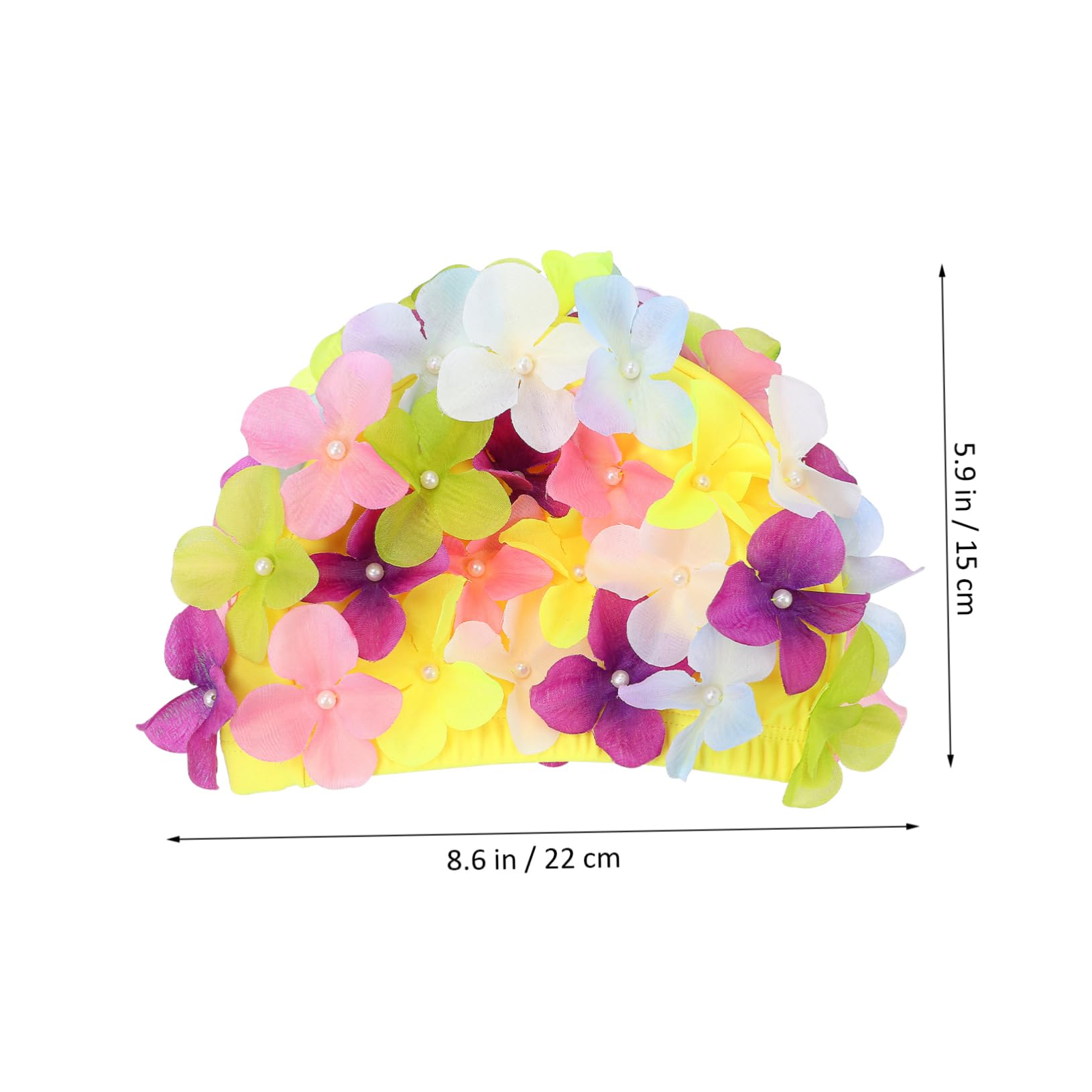 Gorro de Baño Floral 2 Piezas, Nailon Elástico para Natación