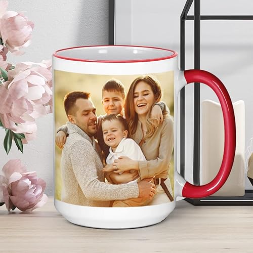 Miniatura 58 de Taza de café personalizada, regalo personalizado, taza de cerámica con foto, imágenes o texto, novedad de tazas personalizadas, perfecta para Borde