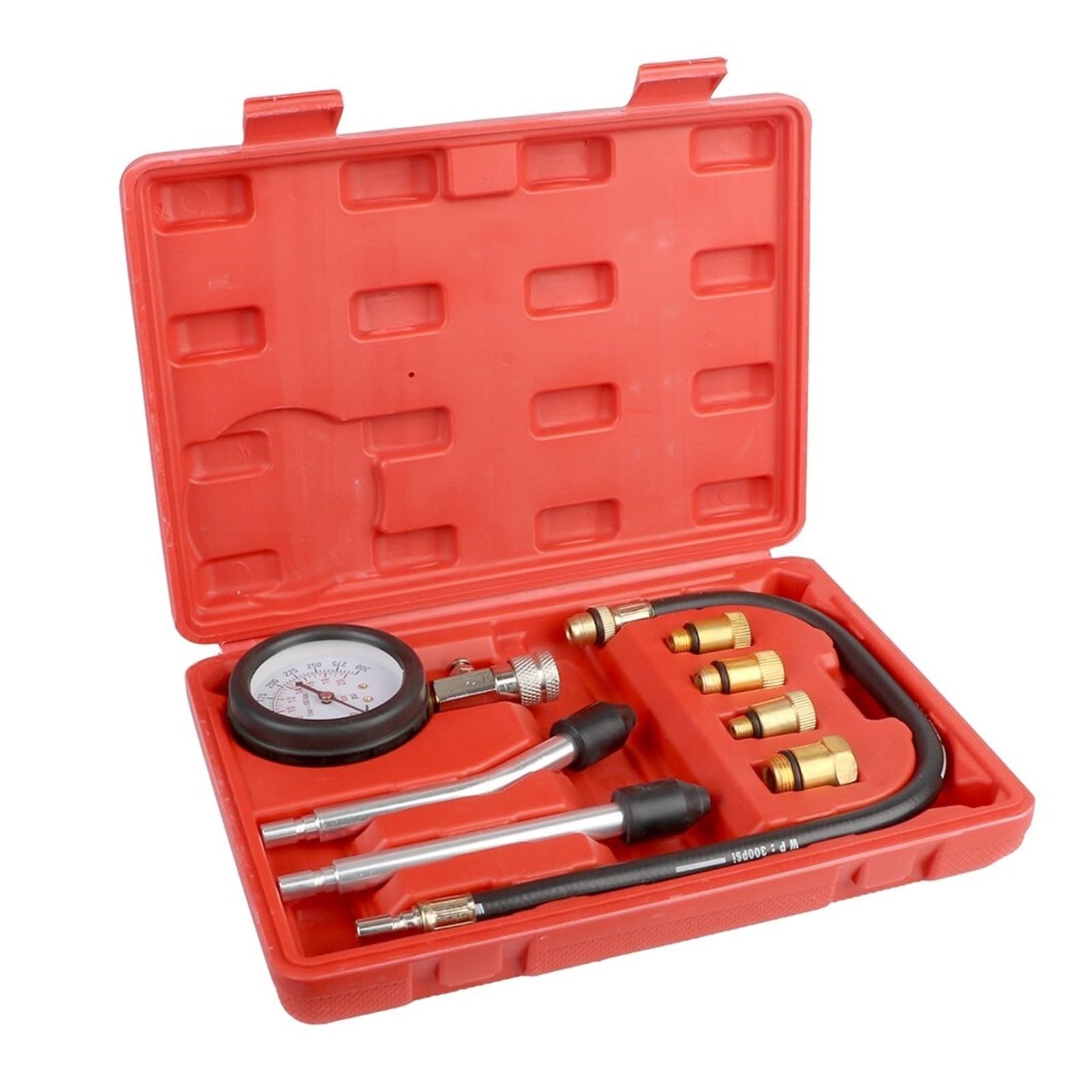 Zestaw Do Testowania Cylindrów Samochodowych Miernik Kompresji Silnika Benzynowego 0-300 PSI Manometr Z Adapterem M10 M12 M14 M18 Precyzyjne Monitorowanie