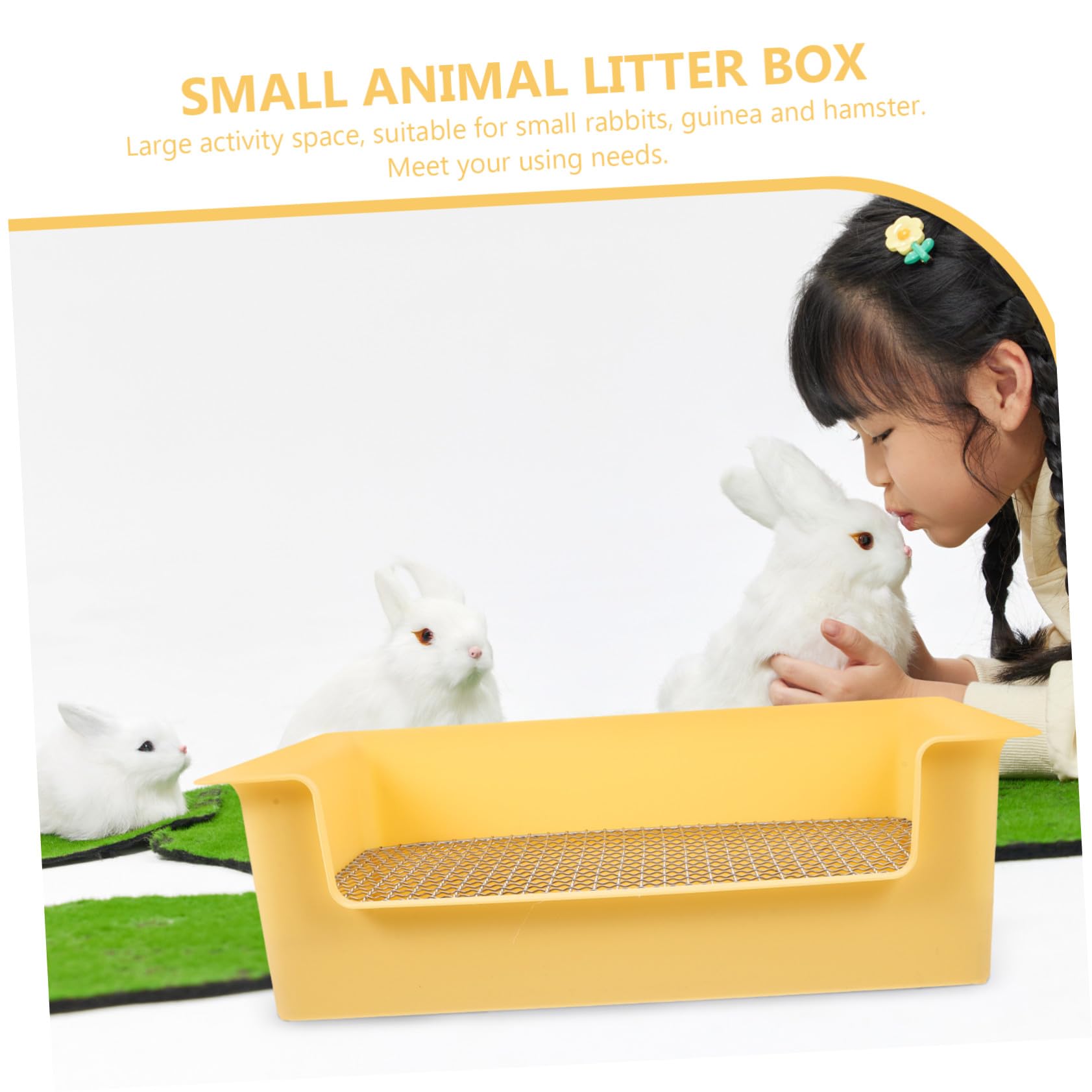 Gatuida Bac à Litière pour Lapin Et Petits Animaux Grille Amovible, Plastique Solide, Taille Moyenne, Cage Et Apprentissage, Convient pour Lapins, Cochons D’Inde Et Hamsters