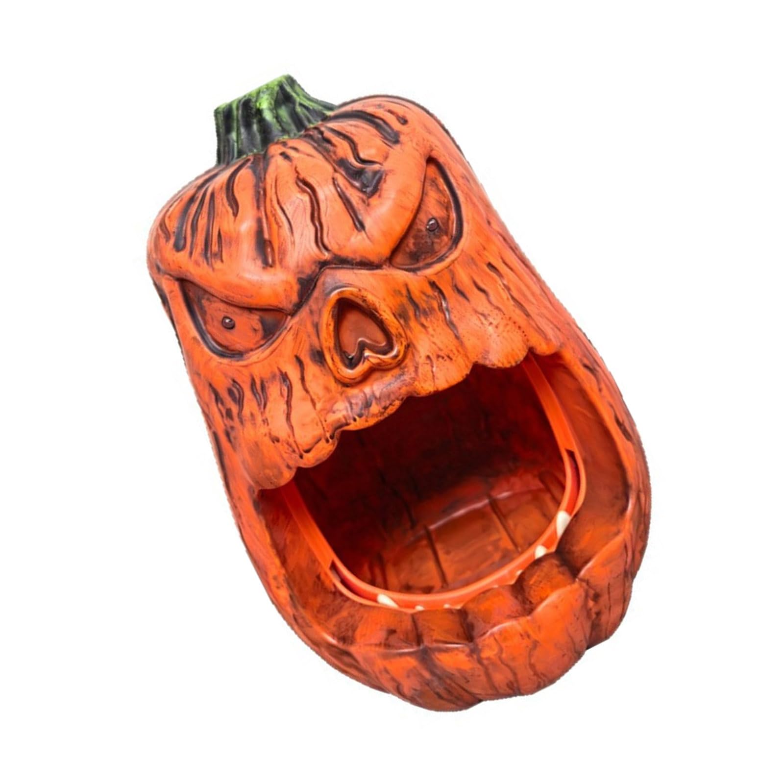 Msioytog Skeleton Face Pumpkin PVC Candy Holder Container Sound-Activated Skull Pumpkin Ornament for Halloween Party Decoration Skull Vegetable Bucket