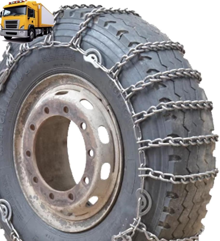 2pcs 9mm Heavy Duty Snow Tire Chains for Suv Pickup Trucks and AVT Traction Chains Manganese Skid Design for Snow and Mud Reliable Grip 275/80R22.5 2pcs 235/75R17.5