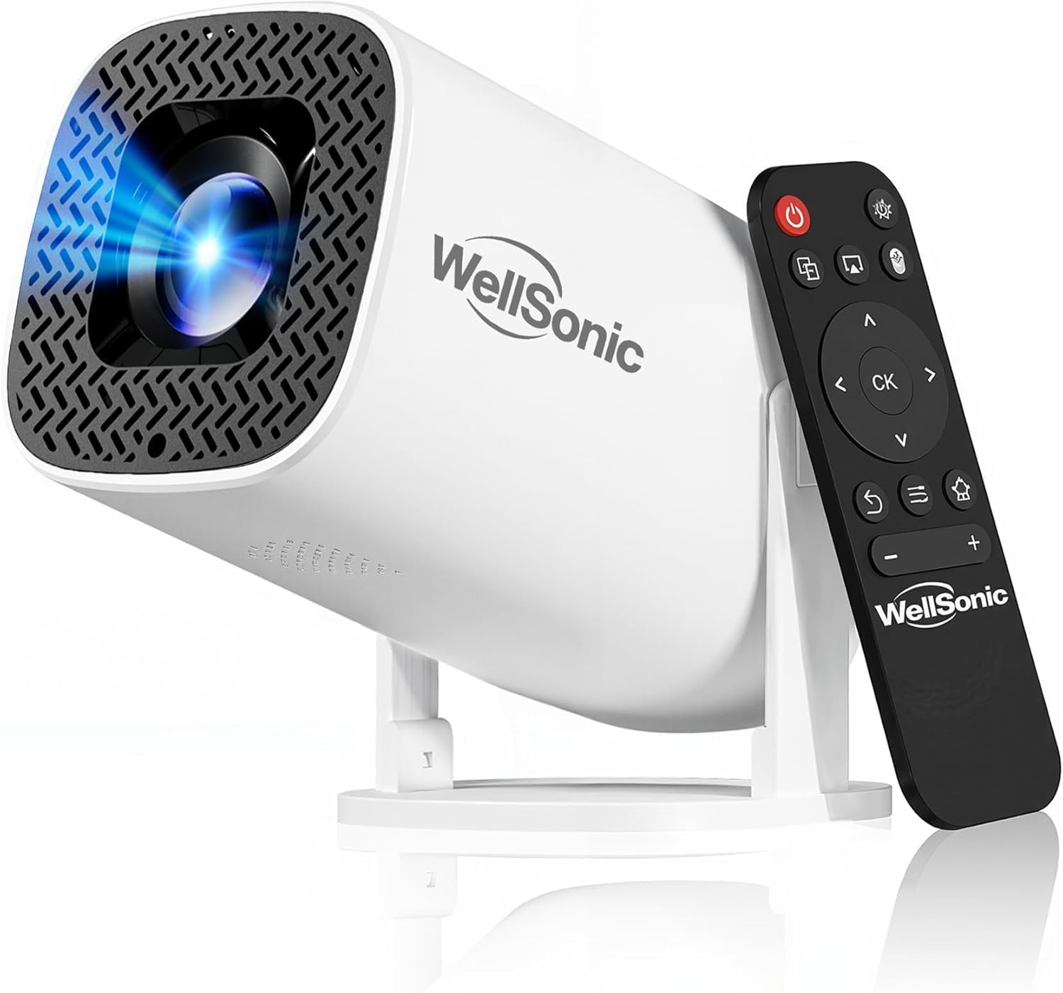 WellSonic Mini Projector with Wifi and Bluetooth, Build-in Android 14, Portable Projector Outdoor&Ceiling Use, Auto Keystonet&180°Rotatable, 200 Ansi, 4k Home Thearter Movie Projector for HDMI USB-image-14
