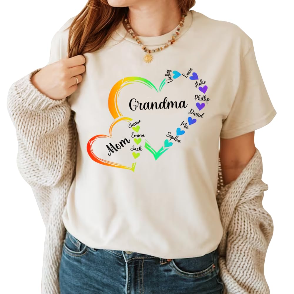 FAITHWALLART Personalized Birth Month Birth Flower Sweatshirt, Custom Grandma Shirt With Grandkids Name, Custom Kid Names