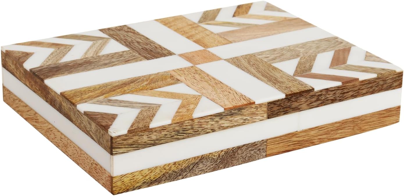 Handicrafts Home Decorative Box 8x6 – Photo Storage Box, Jewelry Organizer, Modern Decorative Storage Box with Lid, Bohemian Table Décor, Vintage Keepsake Box for Shelf or Coffee Table Décor