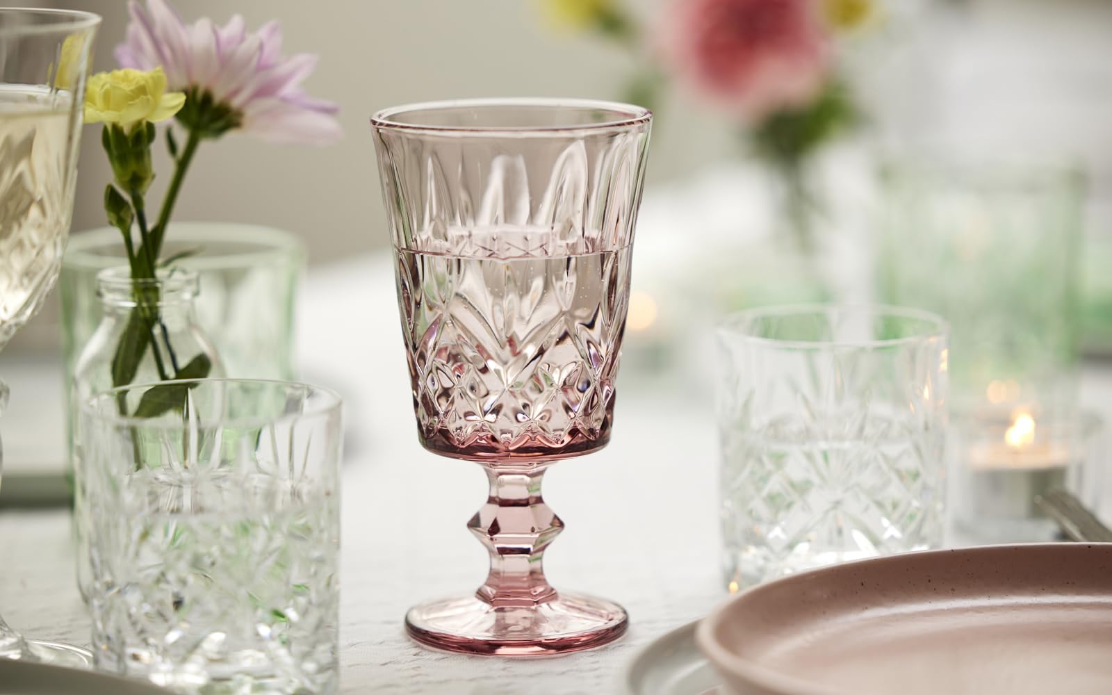 Lyngby Glas Sorrento Şarap Kadehi 4 Adet 29 Cl Pembe