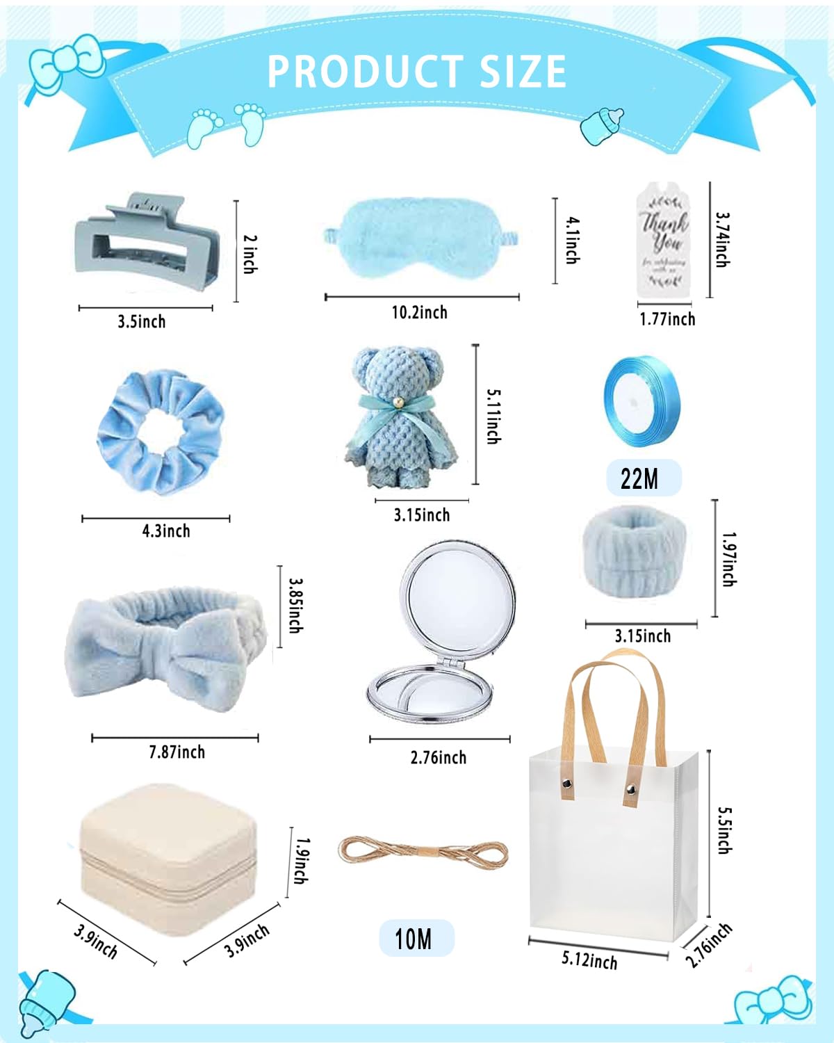 4 Sets, 46-teiliges Babyparty-Spiel-Gewinner-Preis & Dankeschön-Geschenke für Gäste, Brautparty-Gastgeschenke, Baby-Jungen- und Mädchen-Party-Sets für Frauen, Mütter