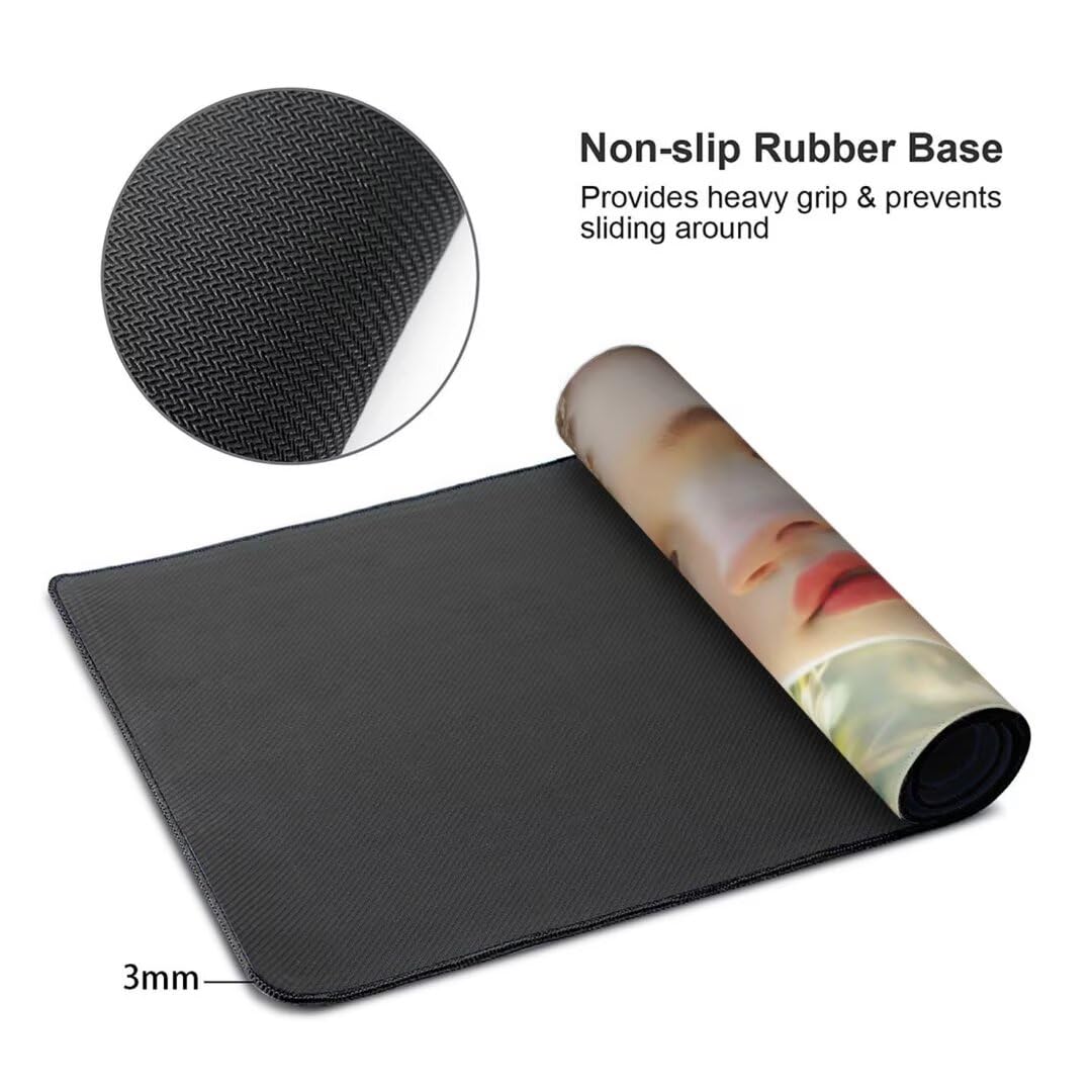 Alfombrilla Ratón, Alfombrilla Raton Gaming XXL 1500 x 800 x 3 mm Alfombrilla Escritorio, Mouse Pad con Base Antideslizante y Bordes Cosidos, para Gaming en Casa Alfombrilla Raton Mujer Rosa Y-1595