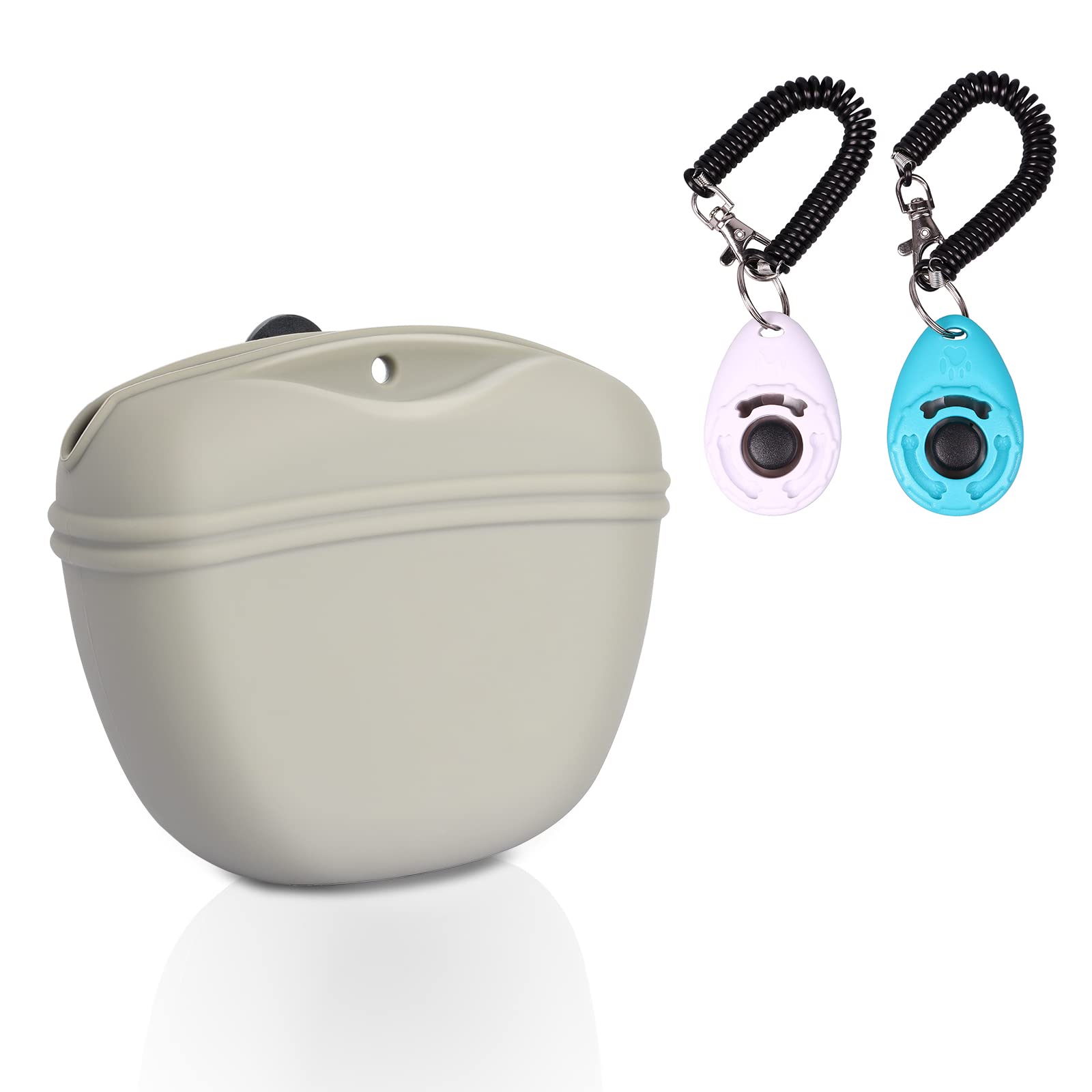 Left&Right Dog Clicker Training Kit,Silicone Dog Training Treat Pouch and Dog Clickers,Dog Treat Bag with Clicker Training for Dogs,Pet Treat Bag with Convenient Magnetic Buckle Closing and Waist Clip (B0B2ZPW4GV) Amazon Price History, Amazon Price Tracker