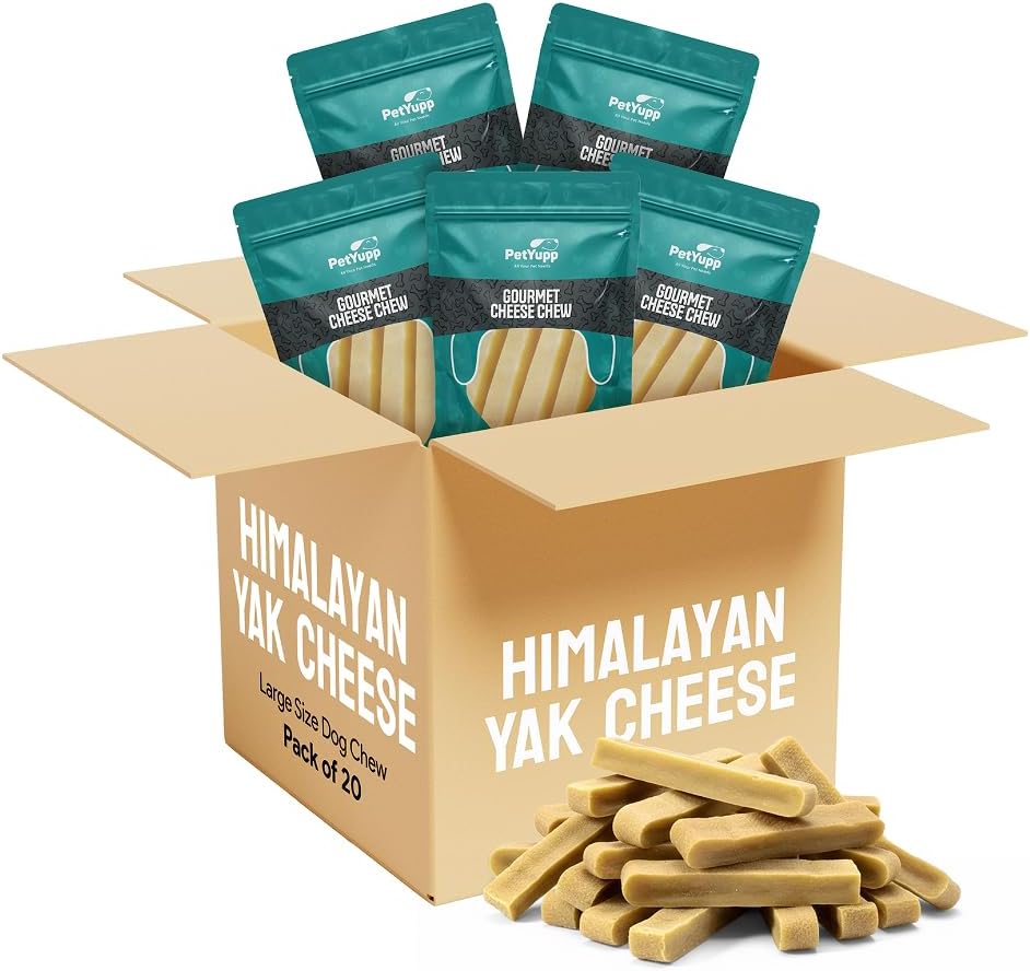 Bulk Yak Cheese Himalayan Dog Chews - 10 Value Pack & 2 XL Yak Cheese Chews per Pack - Rich in Protein & Long Lasting Dog Treats for Aggressive Chewers & Large Dogs - 4.5lb