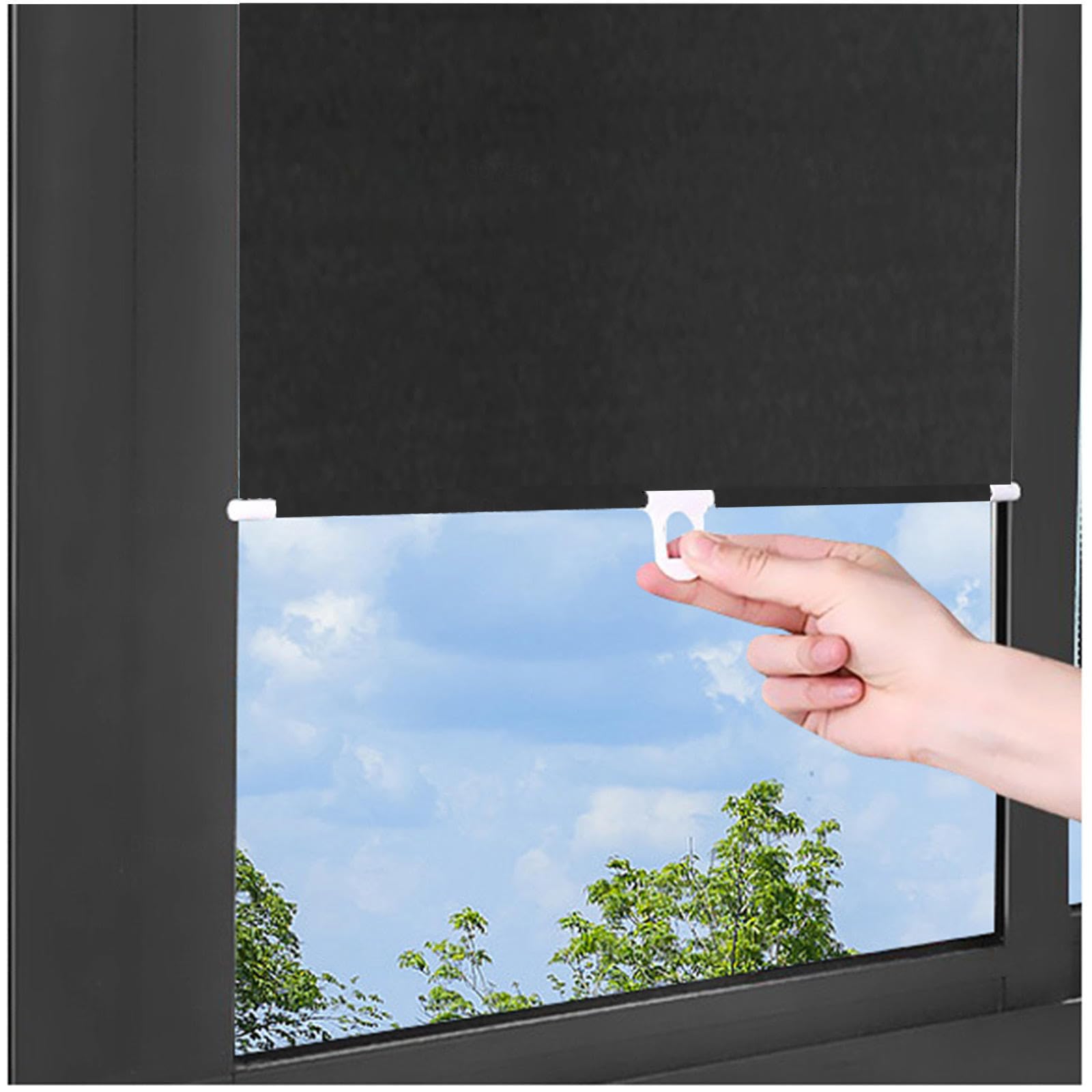Xrdbfd Black Out Roller Blinds With Suction Cups, Out Curtains Without Drilling, Sunscreen/Thermal Roller Window Shades, Sunshade Roll Up Blinds For Home/Kitchen/Office,-58X125cm(22.8*49.2In)