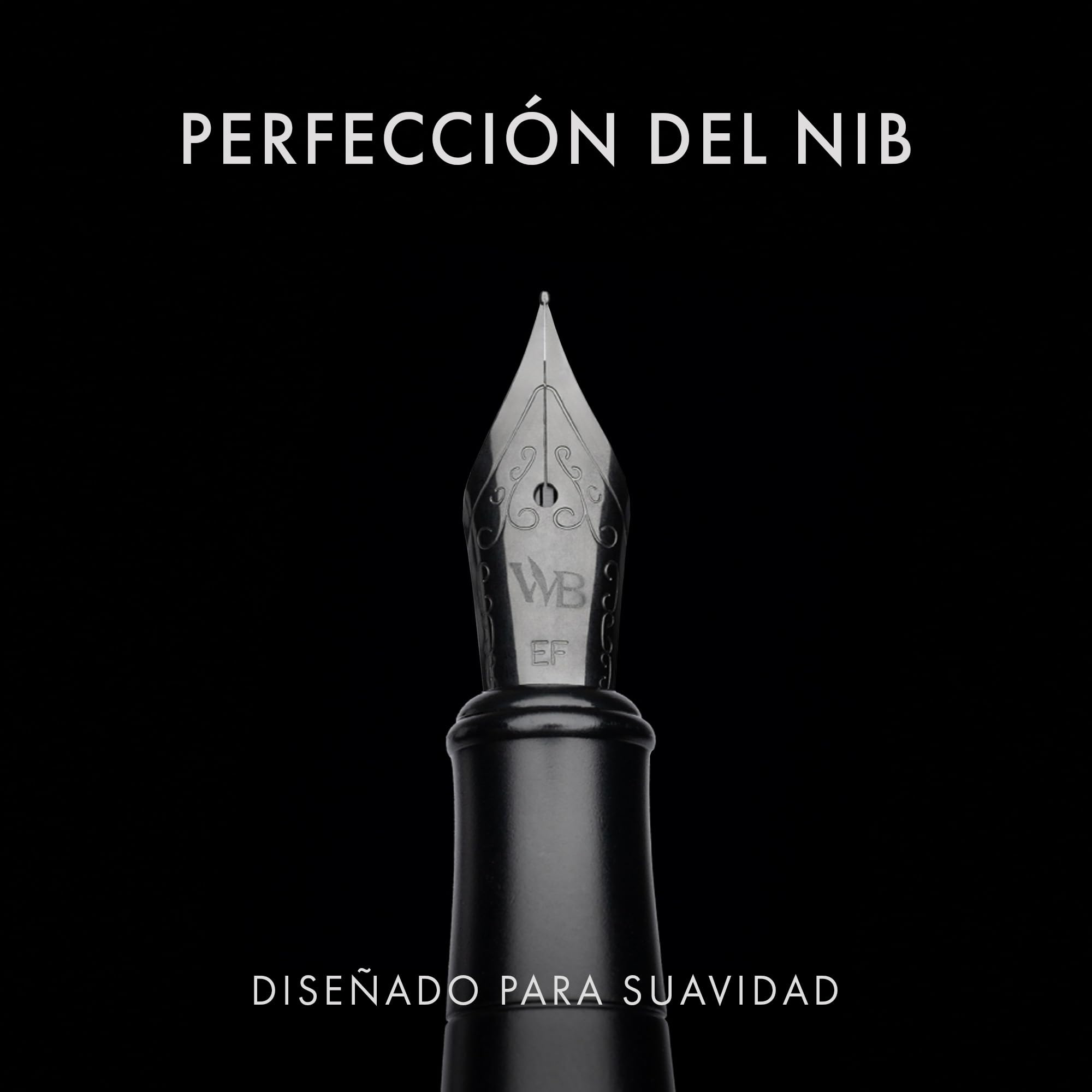 Wordsworth & Black Juego de pluma estilográfica, plumín extrafino chapado en oro de 18K,incluye 24 cartuchos de tinta,convertidor de recarga y bolsa de regalo,acabado dorado,caligrafía [Todo negro]