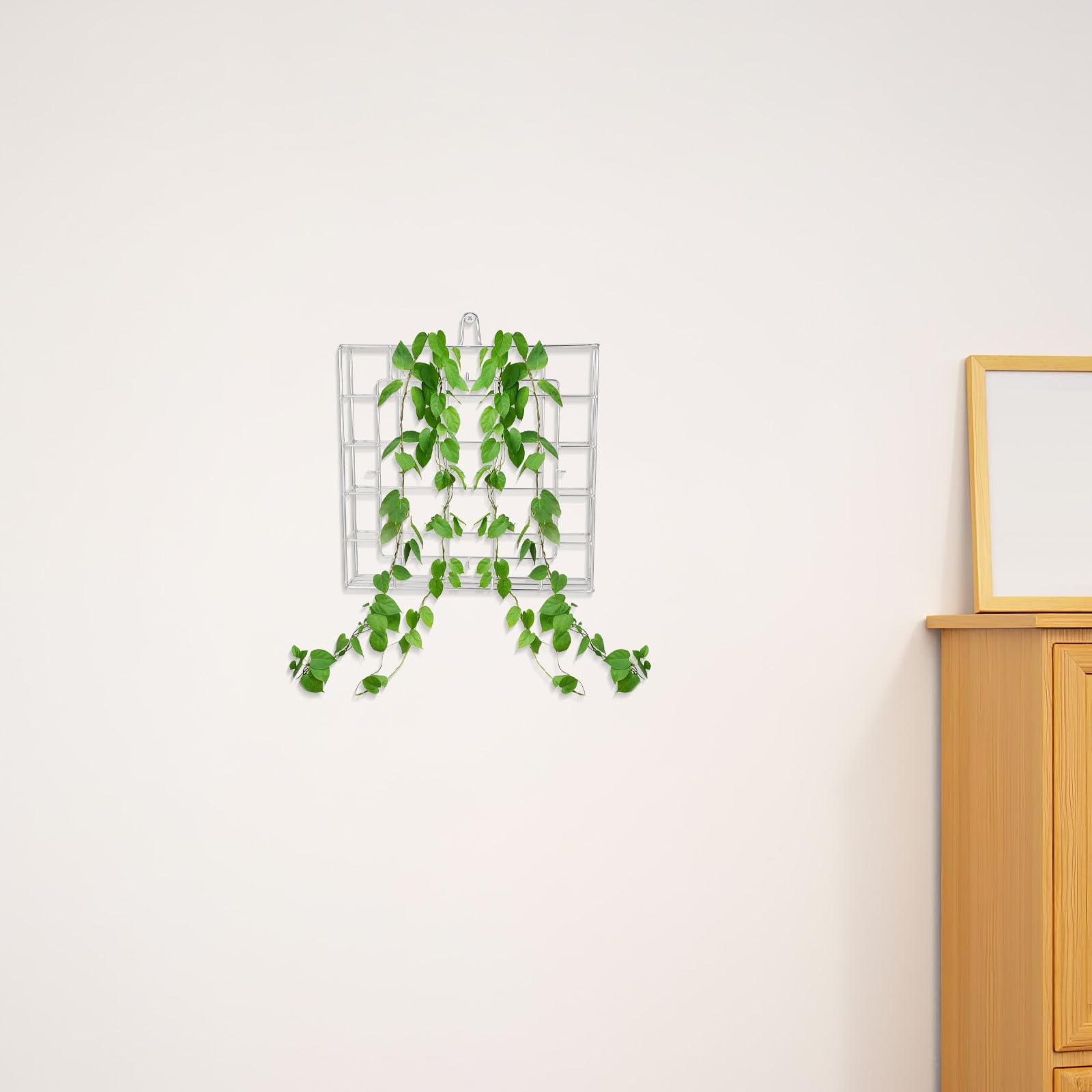 KICHOUSE Wandhalterung für Geweihfarn – Wandpflanzkorb aus Edelstahl für Orchideen, Epiphyten, Balkonpflanzen, Plattenfarne – Hängender Blumenrahmen 10,5 x 6,3 Zoll