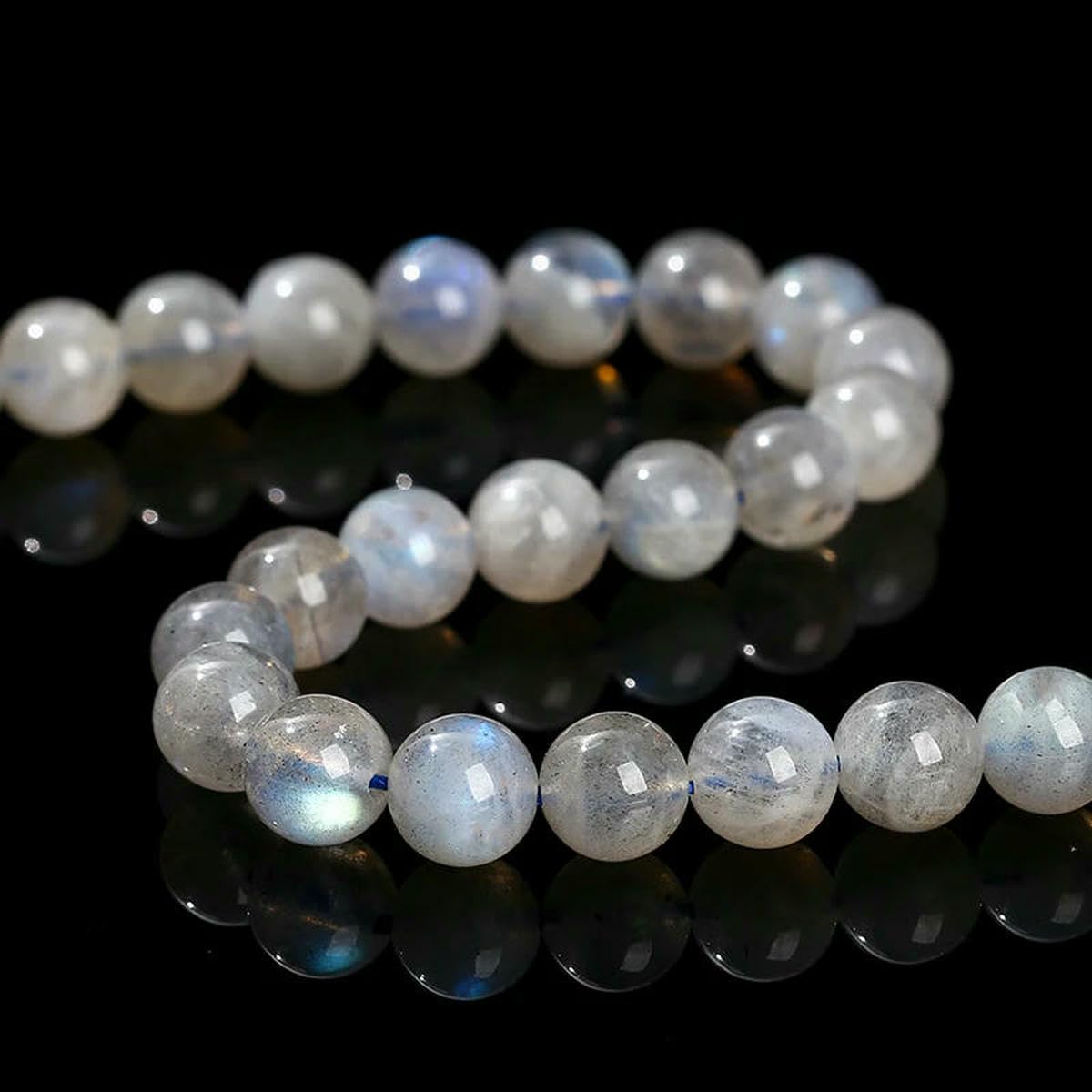 3A Natürlicher grauer Mondstein, Irisation, glänzender Labradorit, feine Edelsteine, 4, 6, 8, 10 mm, für die Schmuckherstellung, DIY-Halsketten, Armbandzubehör – 3A Grauer Mondstein, 8 mm, ca. 4