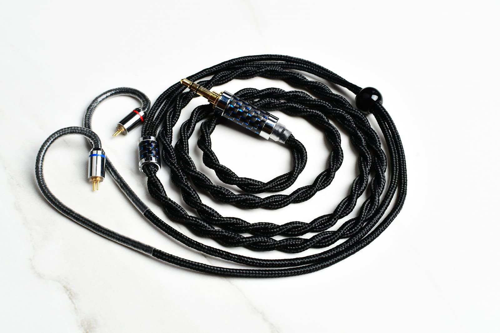 Senlee 2Core Sliver Foil Braided Earphone Detachable Cord 2Pin 0.78mm Headphones IEM Cable with 3.5MM Jack for TRN V80 KZ ZST ES4 AS10 in Ear Earphone