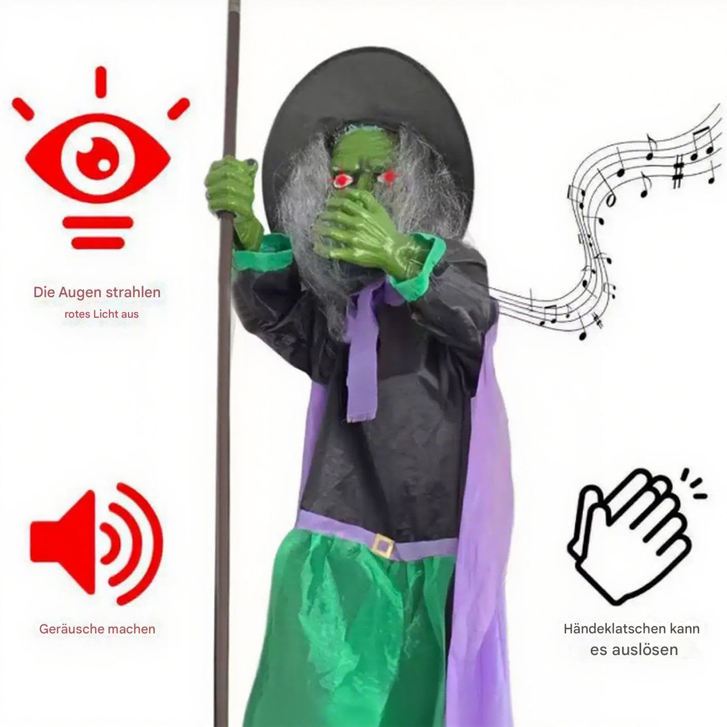 Wisząca miotła czarownicy na Halloween, latająca , miotła, dekoracja | Przerażająca dekoracja na wakacje chodnik cosplay maskarada wjazd przednie drzwi wejście na zewnątrz