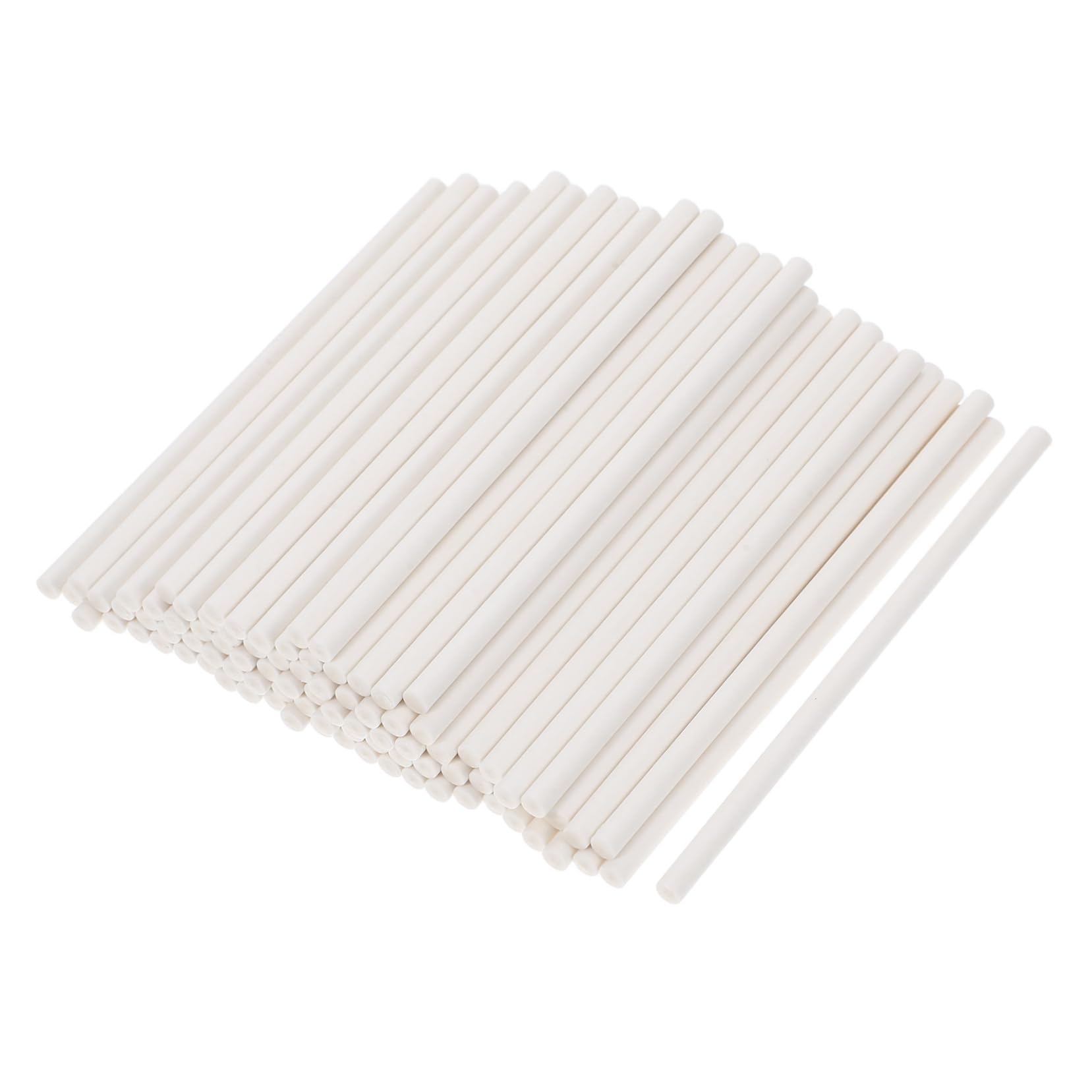 GRIRIW 100pcs Manual Stirring Rods Convenient Candy Sticks for Cake Pops Lollipops Dessert Decoration for DIY Candy Making and Creative Projects White Paper Sticks