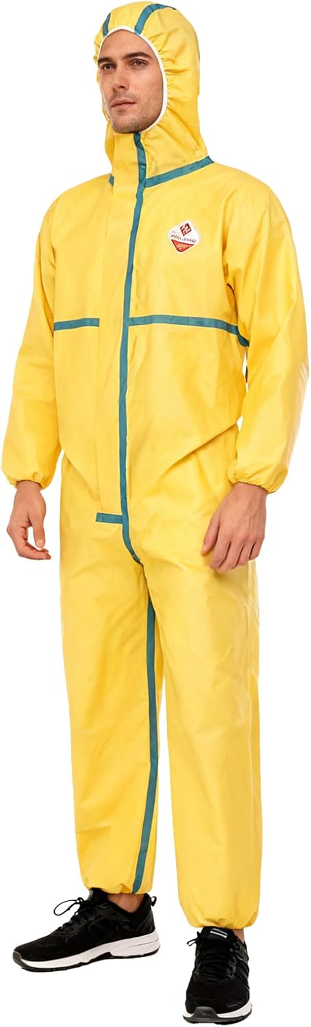 ACSUSS Unisex Protective Hoodie Coveralls Waterproof Full-body Jumpsuit for Lab Transport Spraying Paint