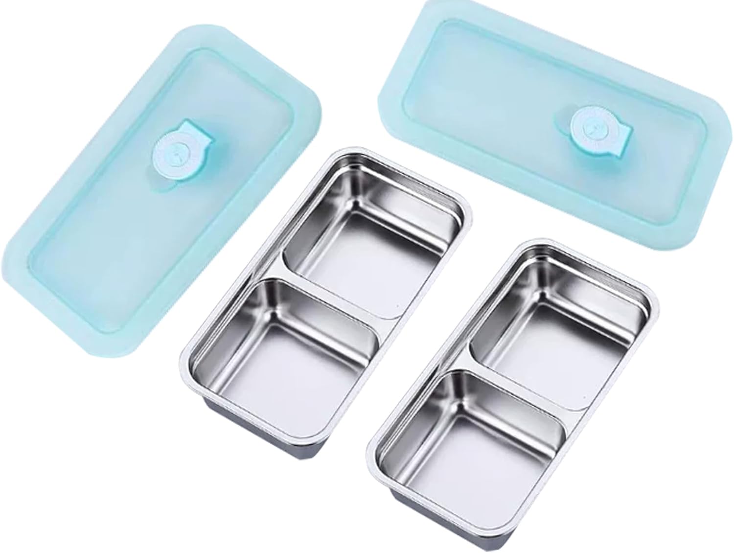 2pcs Grab and Go Snack Containers Stainless Steel, Reusable Snack Containers with Lids,Travel and Camping Food Storage