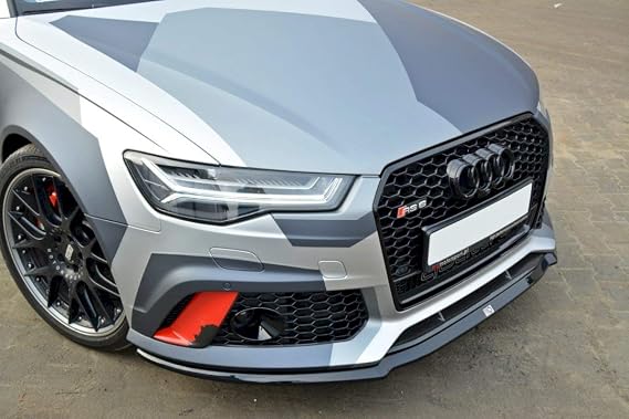 Front Bumper Lip Spoiler V2 Compatible with Audi RS6 C7 Maxton Design Splitter