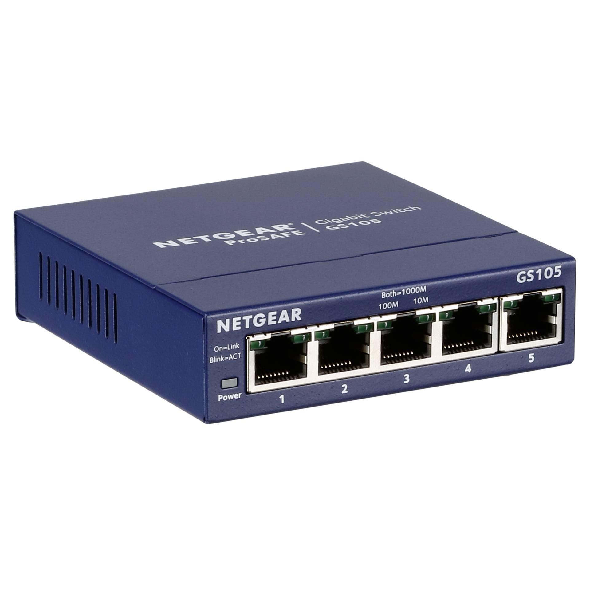 NETGEAR Switch Ethernet 5 porte Unmanaged (GS105GE), Switch Ethernet con opzioni di Montaggio Desktop o a parete e assistenza limitata a vita