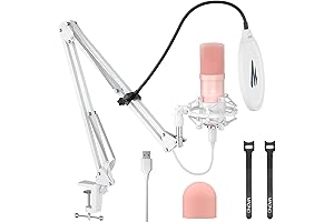 Professional USB Microphone Kit MAONO AU-A04 in Blush Pink