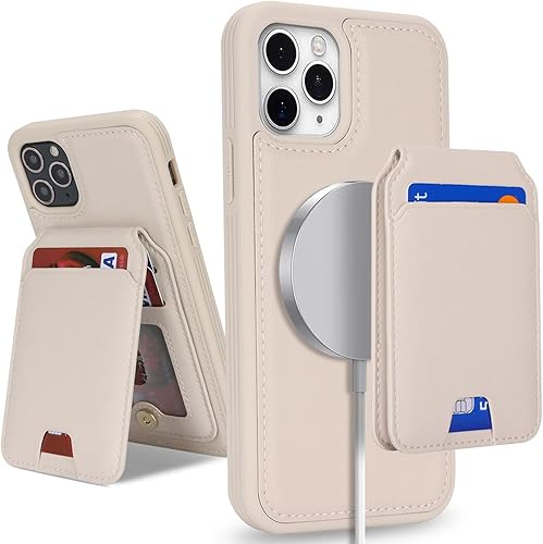 Funda para iPhone 11 Pro con tarjetero de crédito, caja fuerte para iPhone 11 Pro, funda de piel para mujer, compatible con mag segura, desmontable