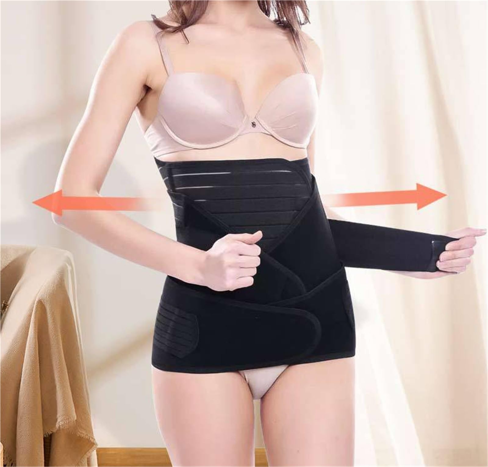 Rückenstütze Bauch-Taillenstütze, Rückenstützgürtel, Körperformender Sport-Taillengürtel Lendenbandage(Pink,XXL)