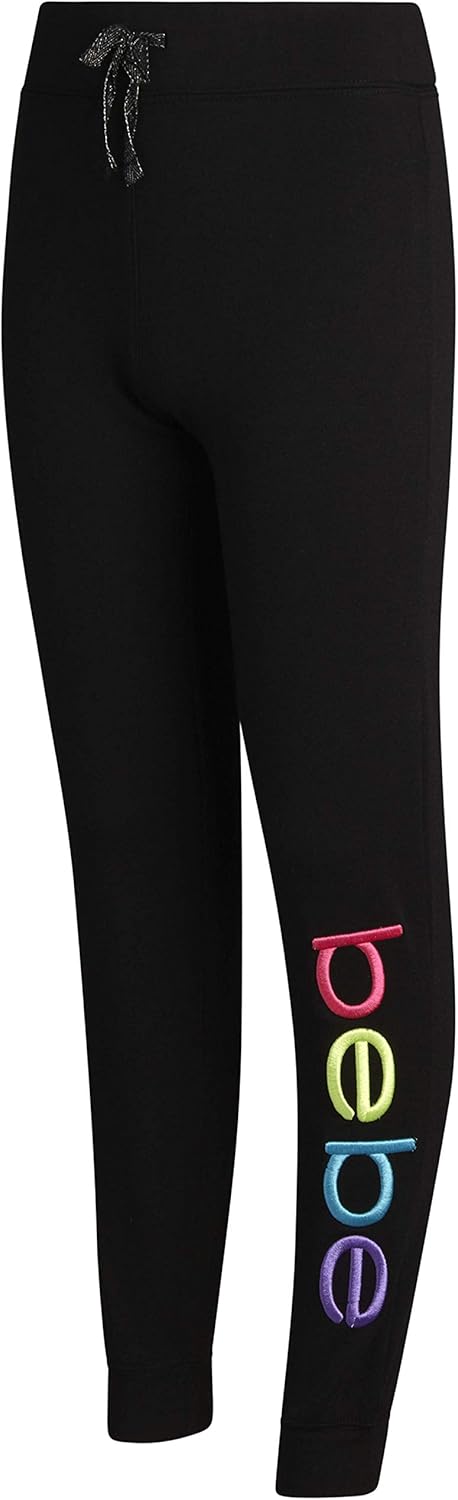 bebe Girls' Sweatpants – Active Warm-Up Track Fleece Jogger Pants: Clothing, Shoes & Jewelry