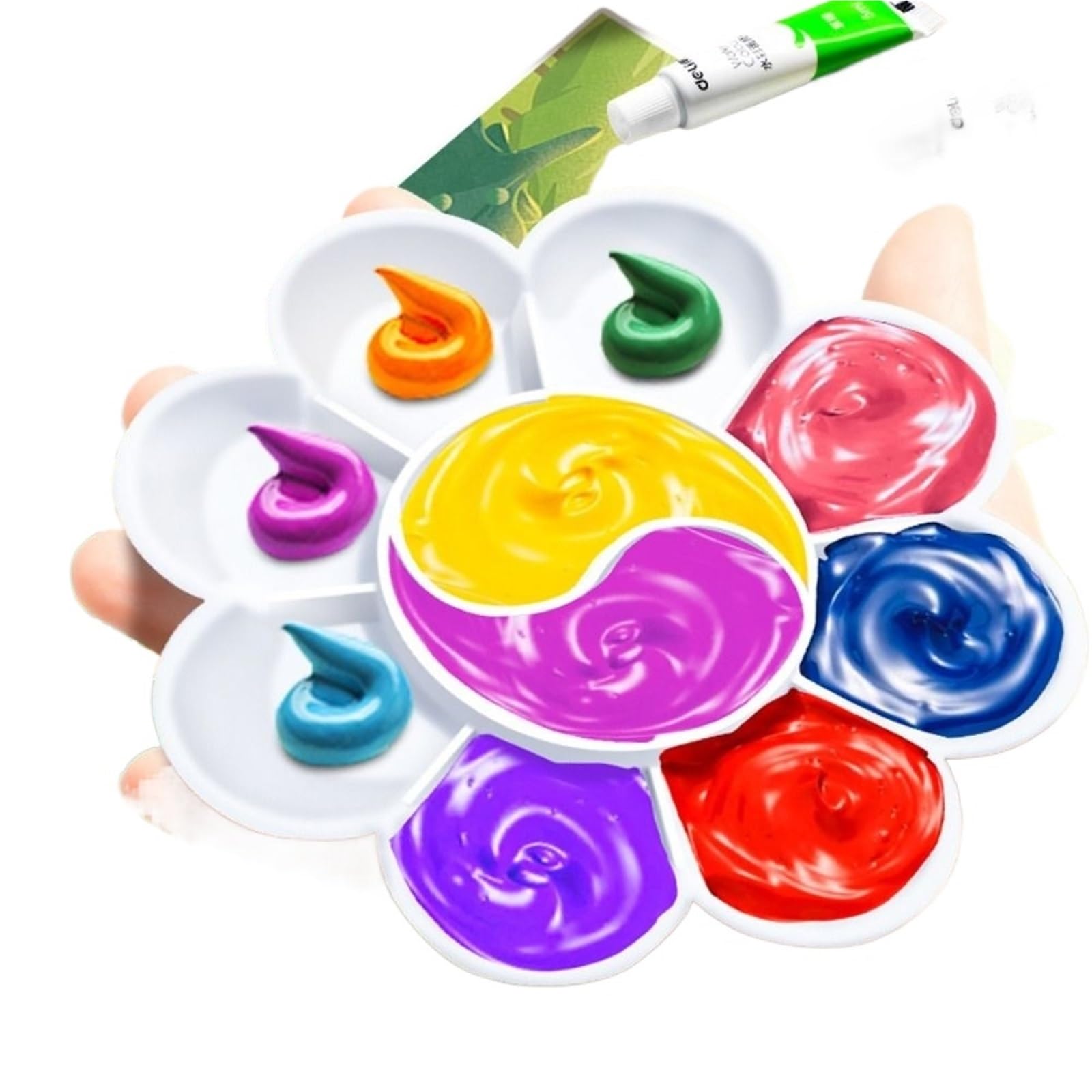 Tavolozza di plastica 5 pezzi di pigmento in plastica for olio e acquerello, tavolozza bianca, vassoio for pigmenti artistici Per mescolare i colori(26x34.6cm)