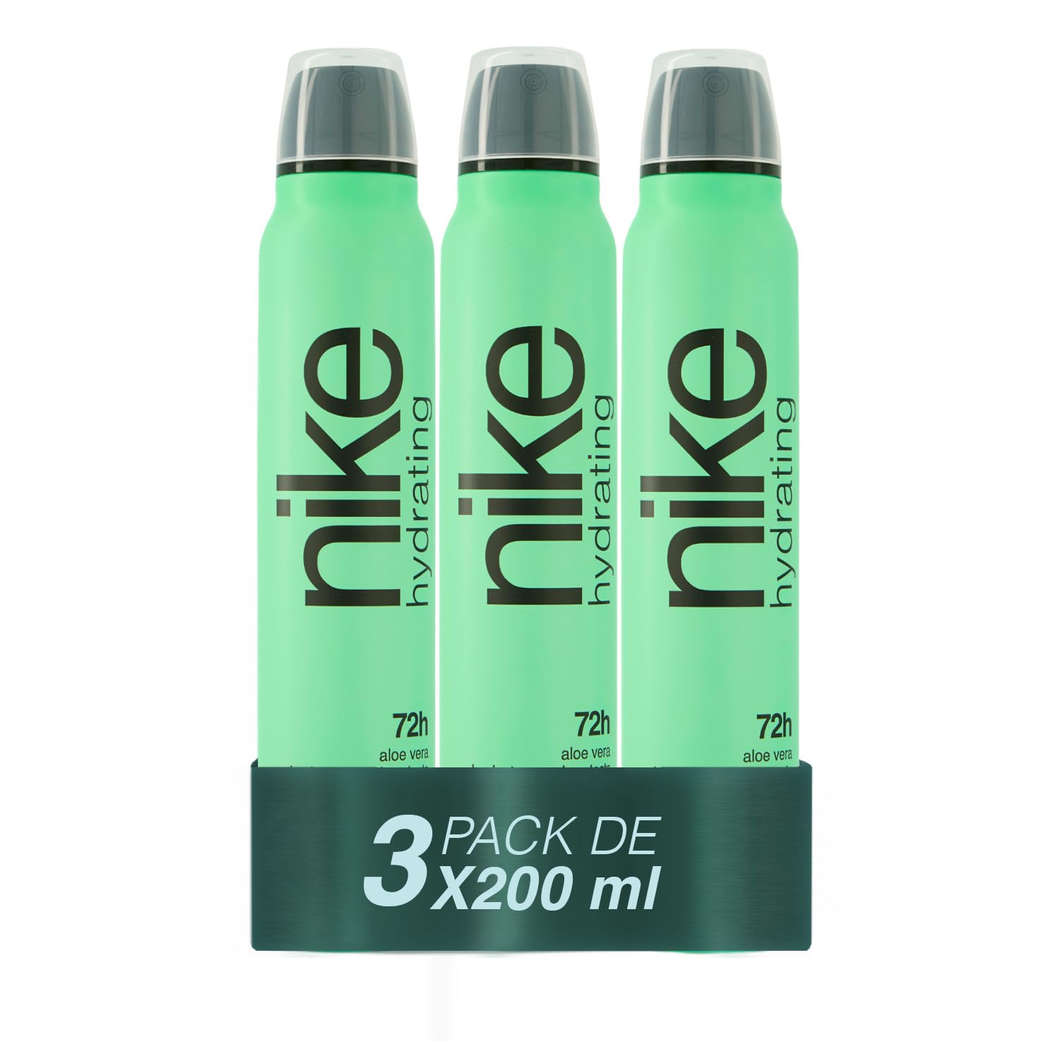 NIKE - Hydrating, Desodorante en Spray Pack 3 x 200 ml, sin Perfume, Unisex, Antitranspirante, Protección Continua, hasta 72h de Eficacia Comprobada, sin Alcohol, Tecnología, Cuidado y Confort