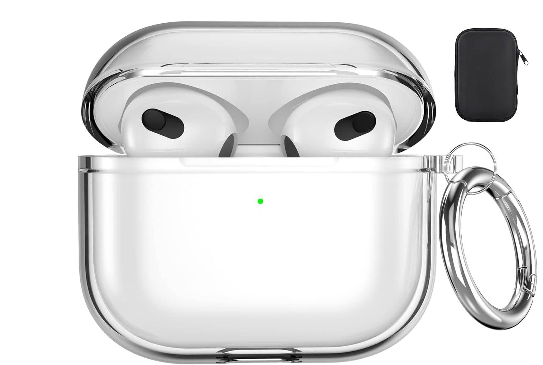 Valkit Compatible AirPods 3rd Generation Case, Clear Airpods 3 Case with Keychain Soft TPU Protective Shockproof iPods 3rd Cases for Apple AirPods 3 Gen Cases - Clear