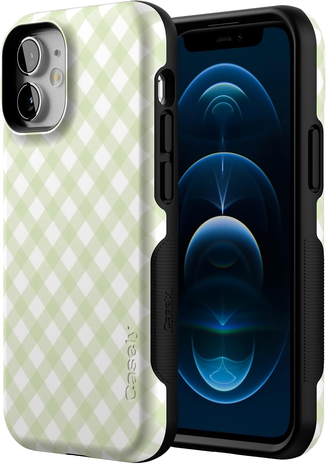 Casely iPhone 12 Mini Case | Mint Lattice | Sunday Best | Bold Protective Design | Compatible with MagSafe