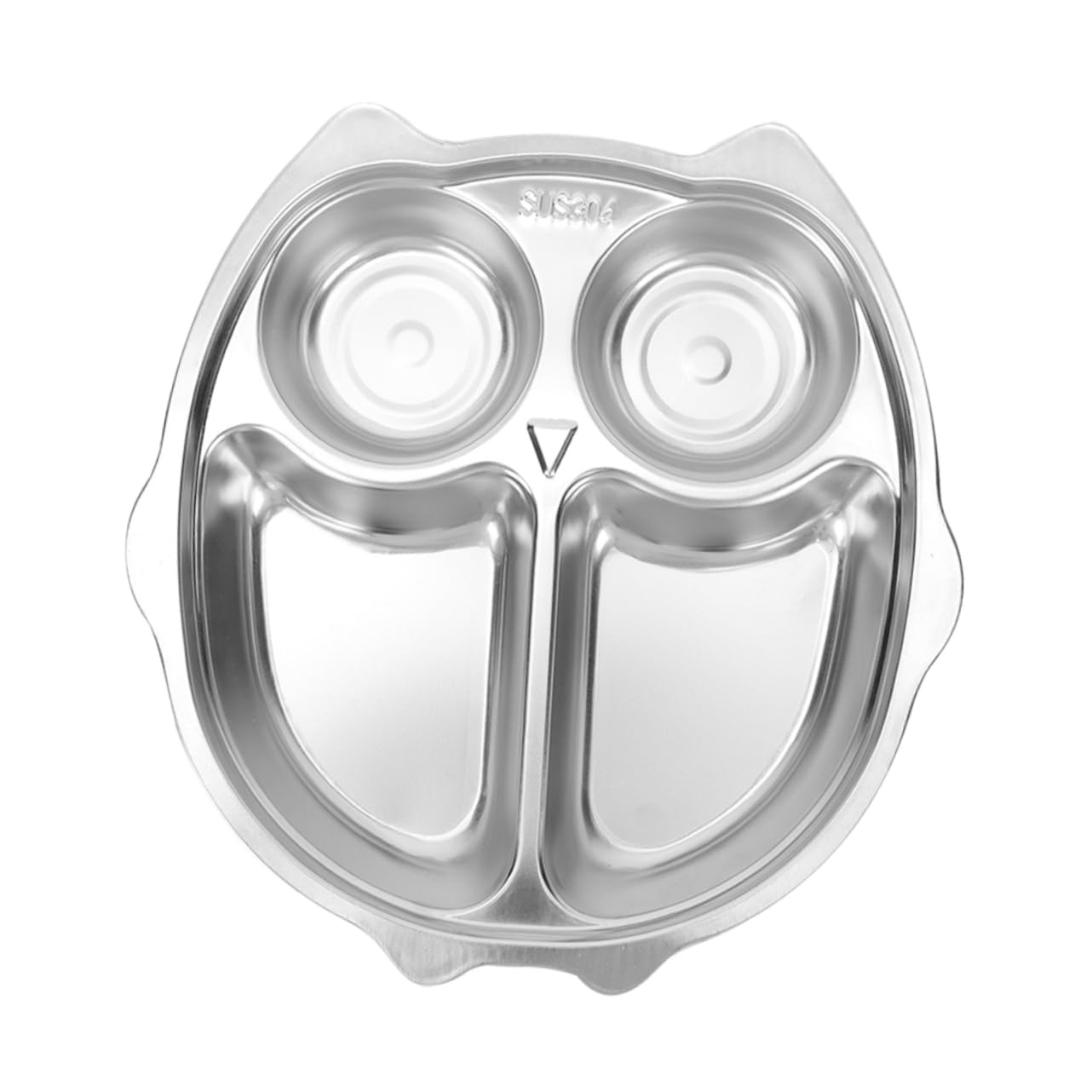 BESPORTBLE Stainless Steel Kids Plate Owl Shape Divided Plate for Toddlers for Kids