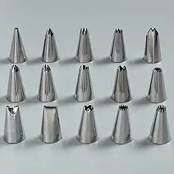 Kit de ferramentas de tubulação de aço inoxidável 304 pacote com 9 - Bocais profissionais de decoração de bolos e sacos de confeitaria para assar/congelar