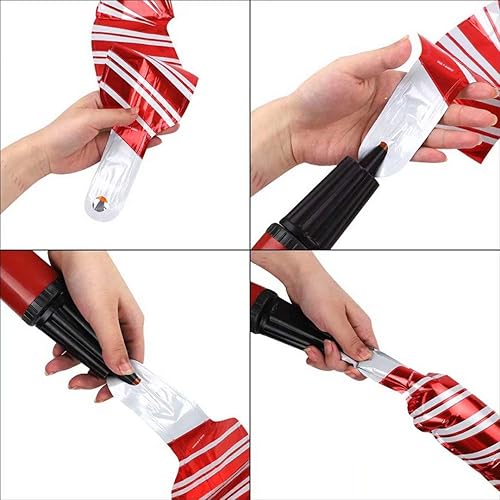 Miniatura 8 de Globos de decoración de Navidad, juego de 7 globos gigantes de papel de aluminio de mylar, Papá Noel, alce, muñeco de nieve, reno, bastón de