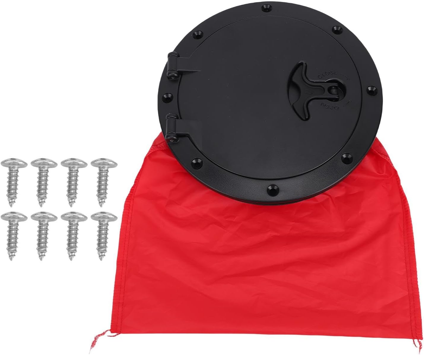 Black Deck Plate Kit Deck Hatch with Storage Bag for Fishing Kayak Boating
