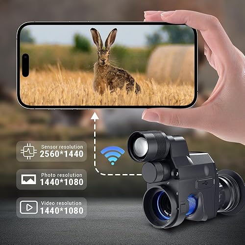 Vista 5 de Pard Visión nocturna monocular, clip en visión nocturna para observación nocturna u observación, rango de visión nocturna de hasta 1,148.3 ft, NV007V