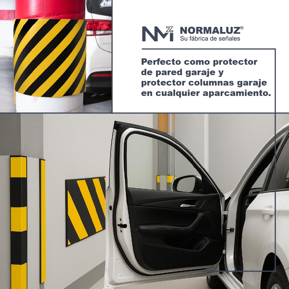 Normaluz - Protector de Columnas y Paredes para Garaje | Manta Bobina Autoadhesiva Flexible y Resistente | Protege Puertas y Vehículos con Instalación Fácil 5MT x 50 CM x 2CM