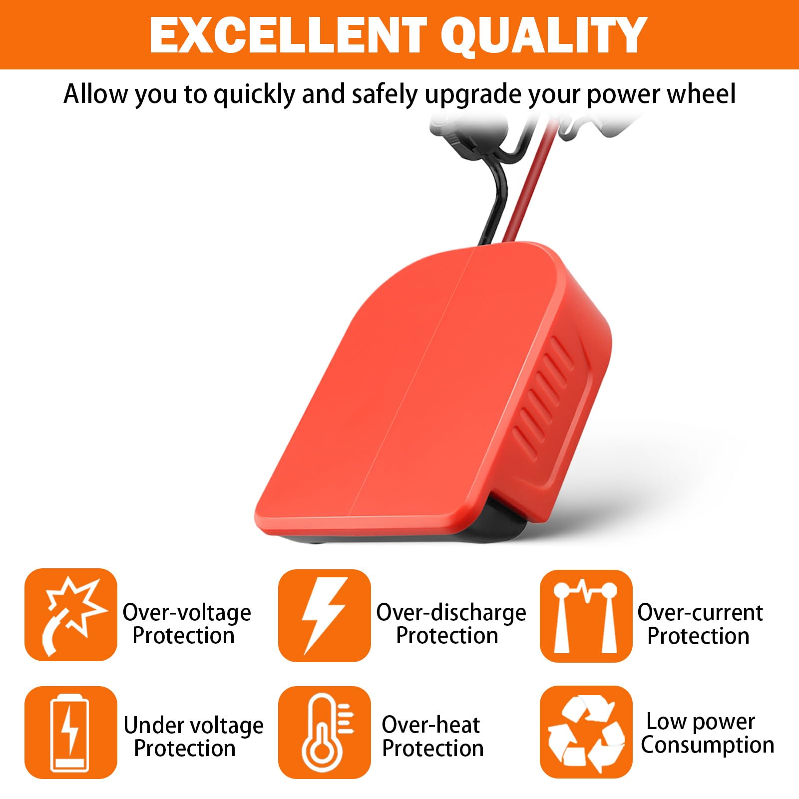 TPDL 2 adattatori Power Wheel per Worx 20 V PowerShare batteria r, adattatore batteria con cavo da 14 AWG, 3 fusibili, interruttore per fai da te, giocattoli RC, ride on Truck