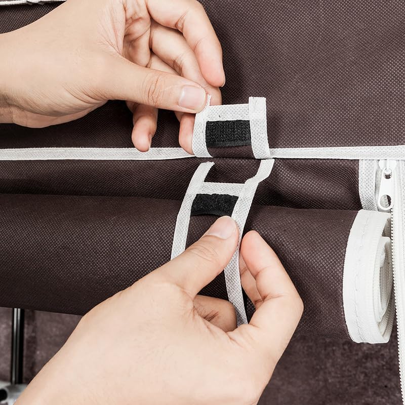 Miniatura 8 de Armario portátil de 64 pulgadas para colgar ropa, organizador y almacenamiento, armario de tela no tejida, estante de almacenamiento de ropa con